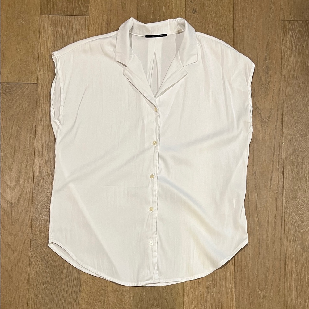 Tahari White Button Down Shirt